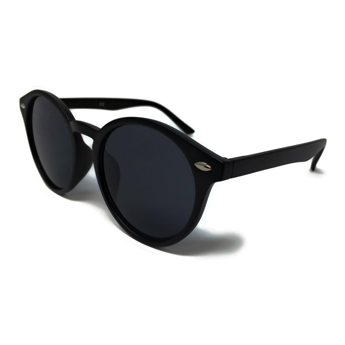 Matte black shop round sunglasses